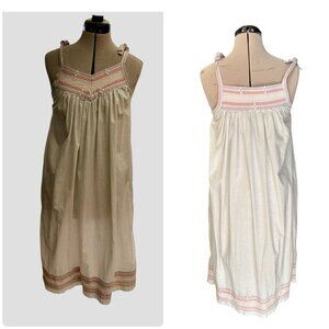 Vintage Smocked White, Lilac, Pink Midi Dress, Pockets L Prairie Cottagecore